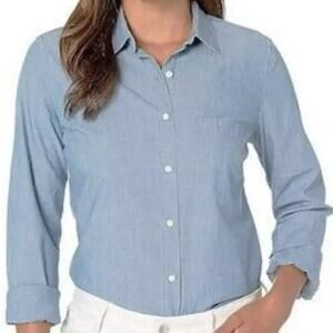 UNTUCKit‎ Women's Button Up Long Sleeve Shirt Valori  in Denim Blue Size 2 NWT